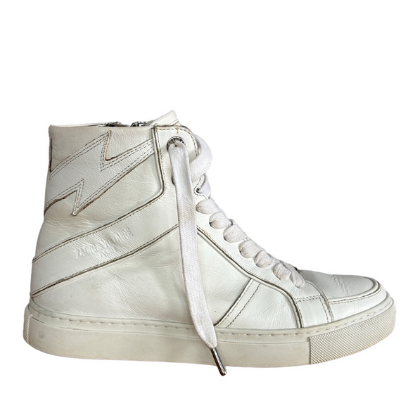 Zadig & Voltaire Shoes - Zadig & Voltaire Women's White Leather ZV1747 Flash High-Top Sneakers size 7/37
